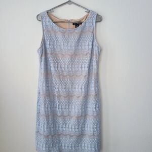 Jessica Howard Lace Sheath Dress Wedding Guest Pale Blue Size 16